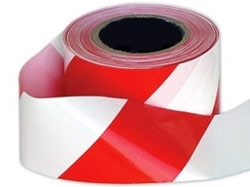 red white barrier tape